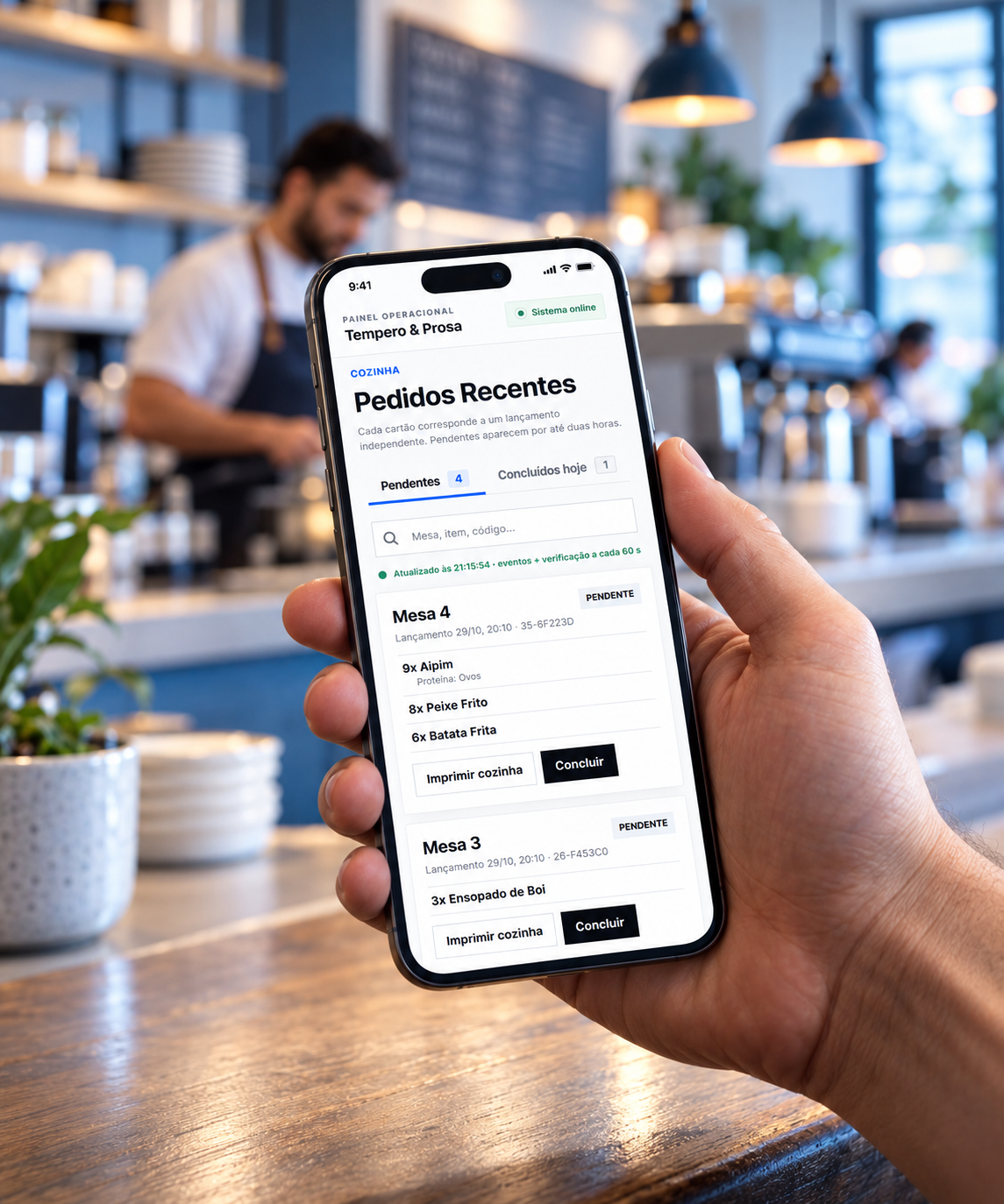 OnTable — Painel da cozinha